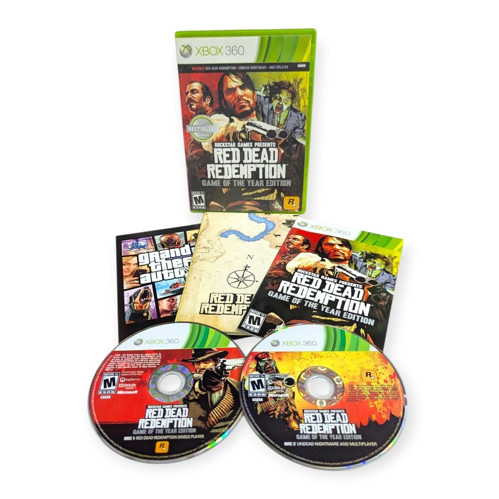 Rockstar Red Dead Redemption Game of the Year Edition Xbox 360 Complete Map CIB